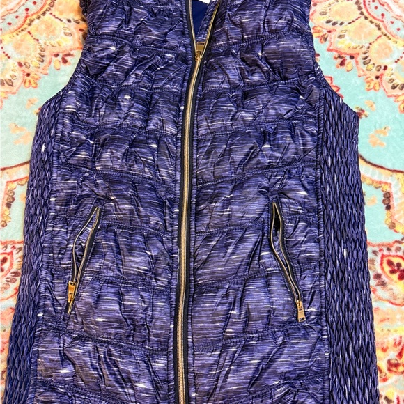 Workshop Republic/ Navy w Dark Purple vibes- Workshop Texured Puffer Vest  Sz Sm - Picture 9 of 16